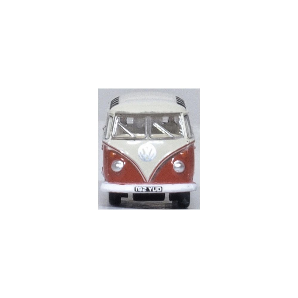 OXFORD 1/148 VW T1 SAMBA BUS - SEALING WAX RED/BEIGE GREY
