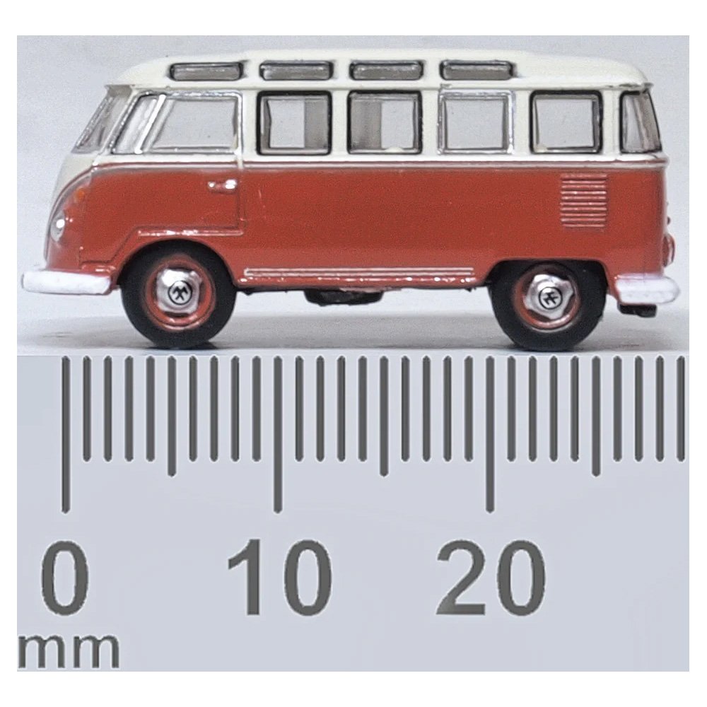 OXFORD 1/148 VW T1 SAMBA BUS - SEALING WAX RED/BEIGE GREY