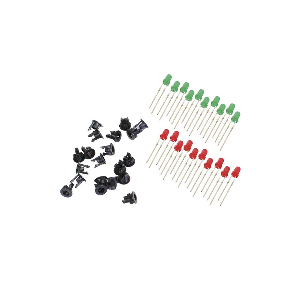 MODELSCENE LEDÆS (3MM 10 RED 10 GREEN) AND PANEL CLIPS (20)