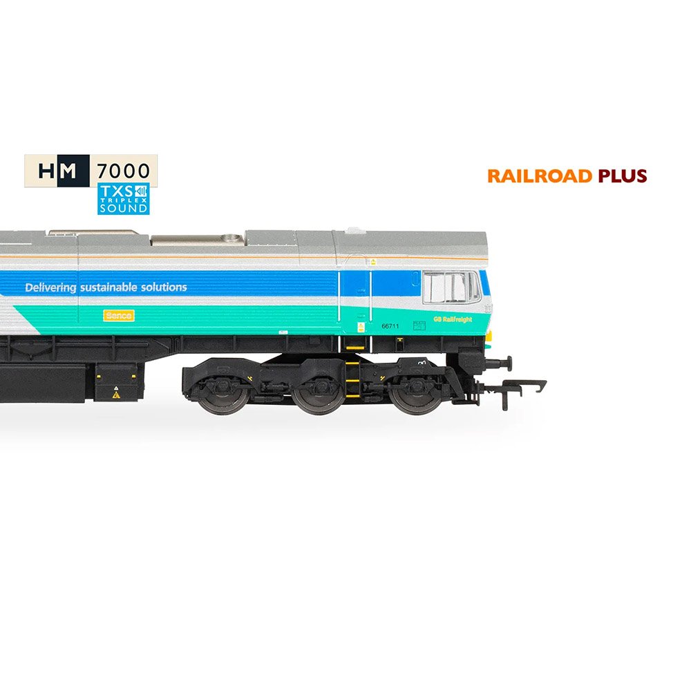 HORNBY RAILROAD PLUS WITH SOUND AGGREGATES CLASS 66 SENCE 66711