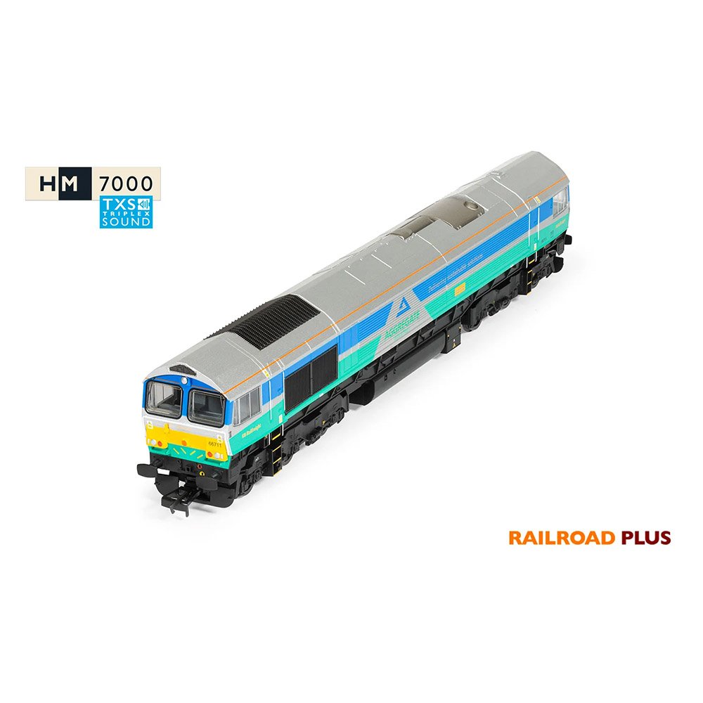 HORNBY RAILROAD PLUS WITH SOUND AGGREGATES CLASS 66 SENCE 66711