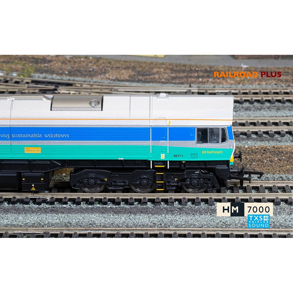 HORNBY RAILROAD PLUS WITH SOUND AGGREGATES CLASS 66 SENCE 66711