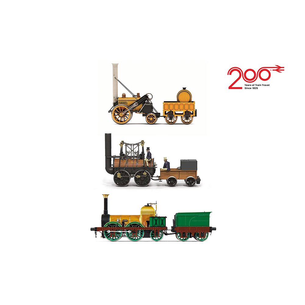 HORNBY BIRTH OF THE RAILWAYS 200TH ANNIVERSARY TRAIN PACK - LOCOMOTION ROCKET LION
