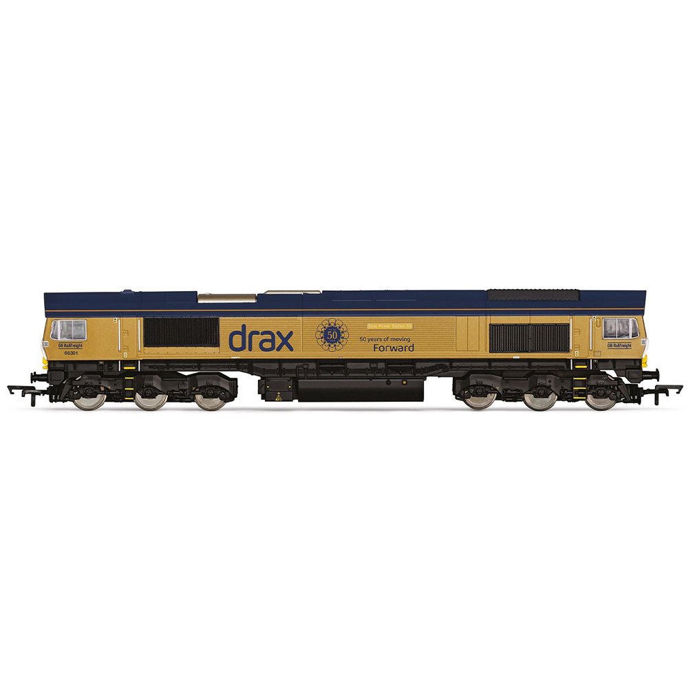 HORNBY RAILROAD - GB RAILFREIGHT - CLASS 66 - 66301 ‘DRAX POWER STATION 50’ GOLD LIVERY (DRAX 50TH ANNIVERSARY)
