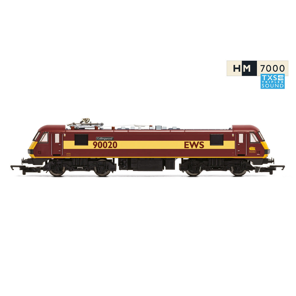 HORNBY 1/76 RAILROAD EWS - CLASS 90 - "COLLINGWOOD 90020" (DCC SOUND FITTED)