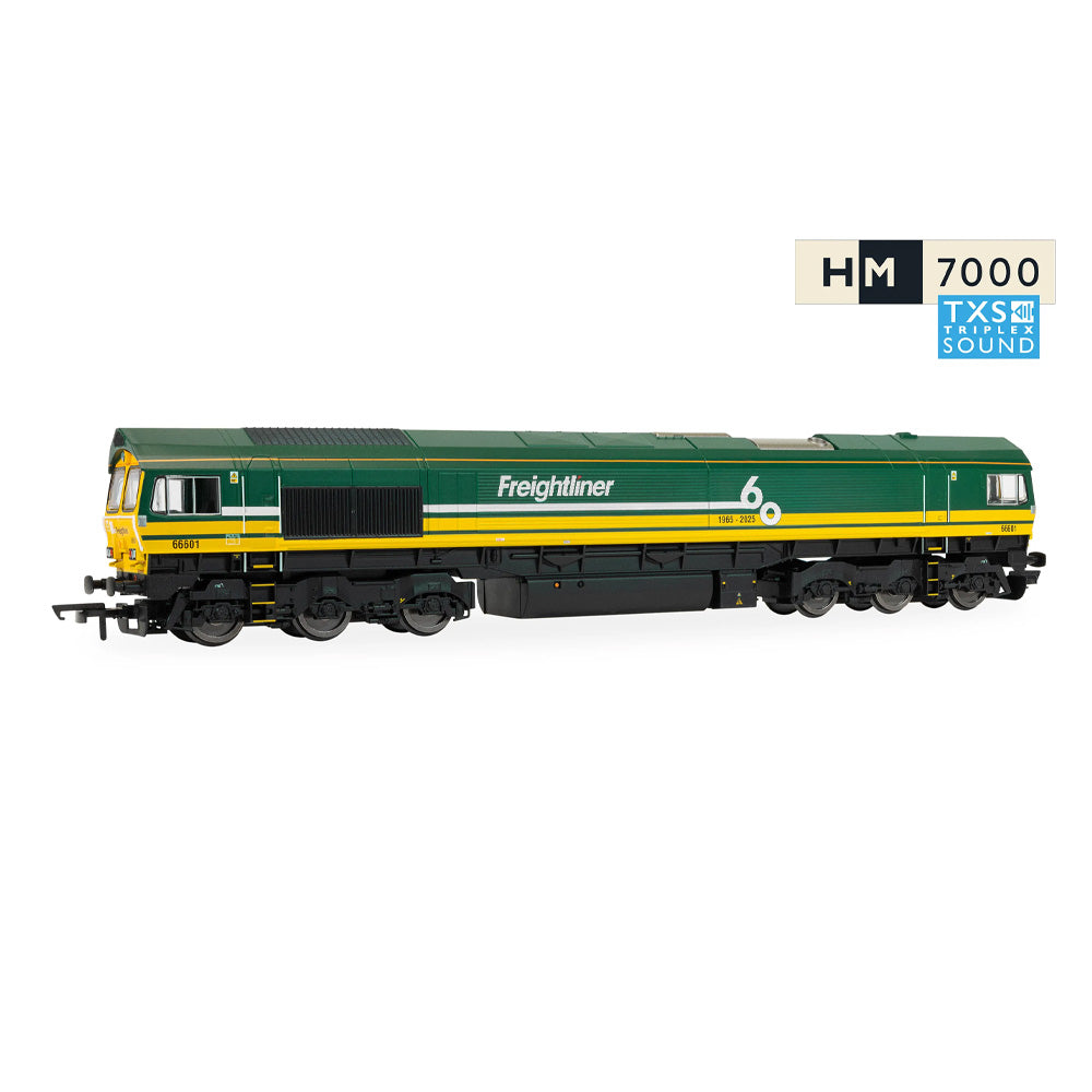 HORNBY 1/76 RAILROAD FREIGHTLINER CLASS 66 - "FREIGHTLINER 60" - 66601 (DCC SOUND FITTED)