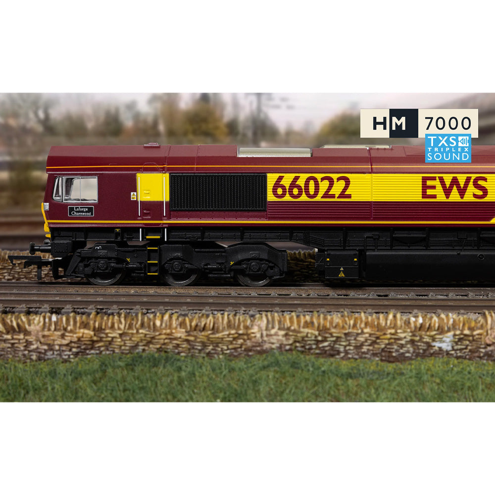 HORNBY 1/76 RAILROAD EWS - CLASS 66 - "LAFARGE CHARNWOOD" 66022 (DCC SOUND FITTED)