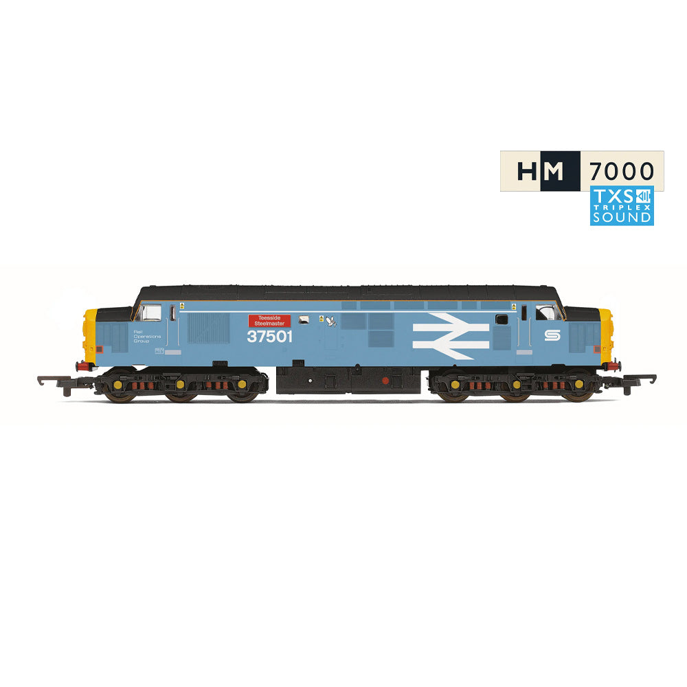 HORNBY 1/76 RAILROAD BRITISH STEEL - CLASS 37 - "TEESSIDE STEELMASTER" 37501 (DCC SOUND FITTED)