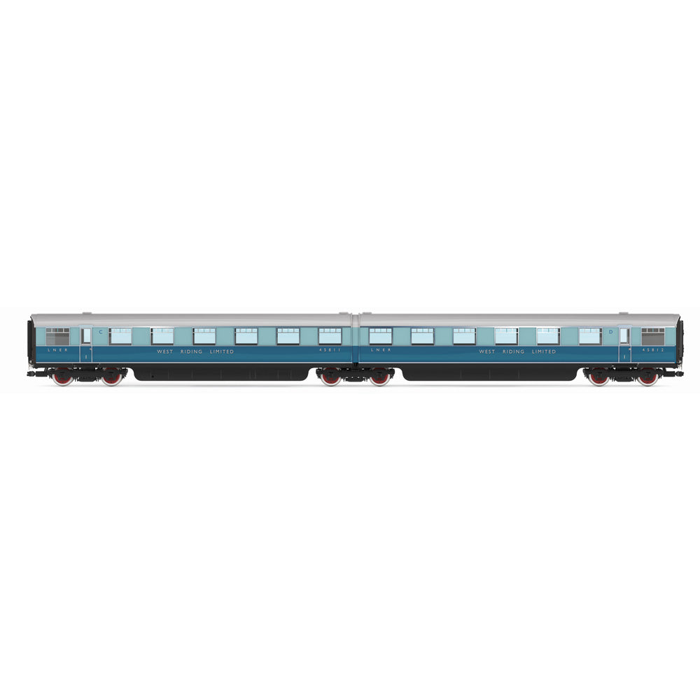 HORNBY 1/76 LNER - "WEST RIDING LIMITED" - DOUBLE OPEN FIRST - COACH PACK