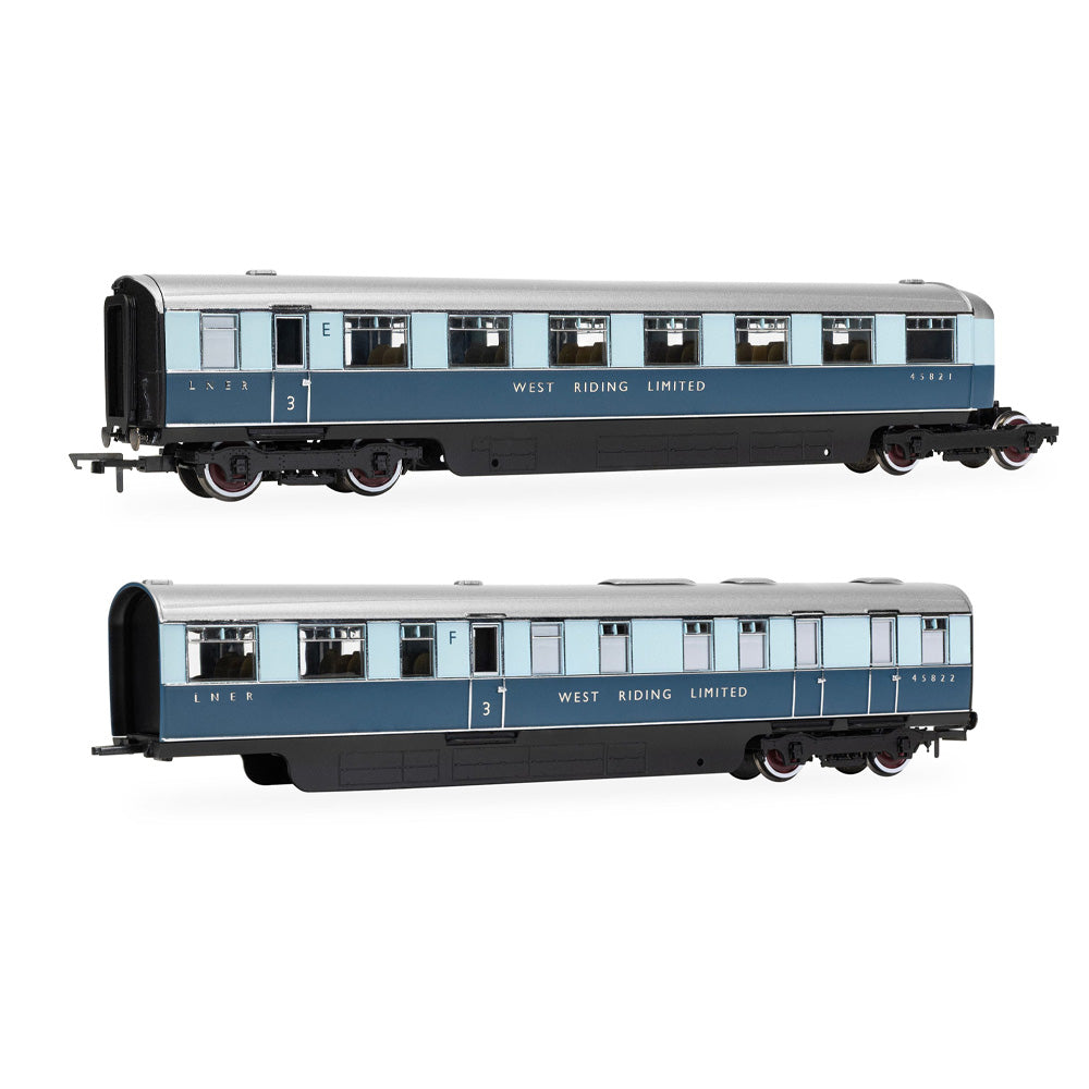 HORNBY 1/76 LNER - "WEST RIDING LIMITED" - OPEN THIRD & KITCHEN THIRD - COACH PACK