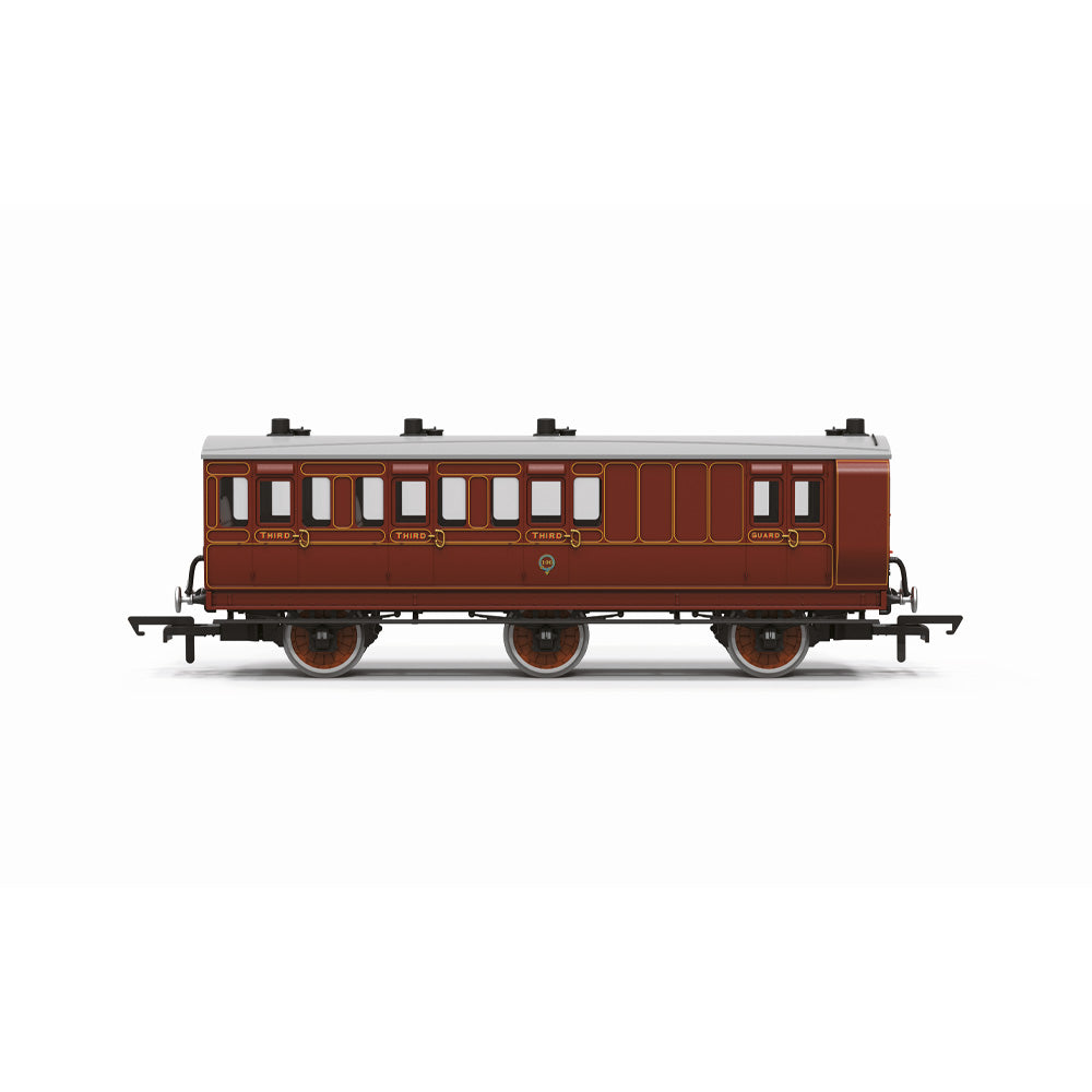 HORNBY 1/76 LB&SCR 6 WHEEL BRAKE THIRD CLASS COACH 106