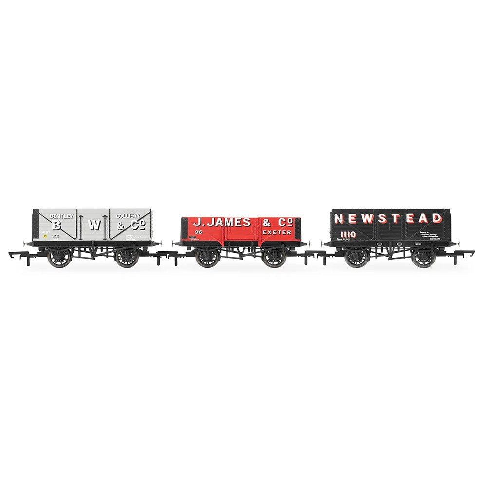 HORNBY TRIPLE WAGON PACK B.W & CO J. JAMES & CO. & NEWSTEAD COLLIERY - ERA 3