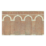 HORNBY HIGH LEVEL ARCHED RETAINING WALLS X 2 (RED BRICK)