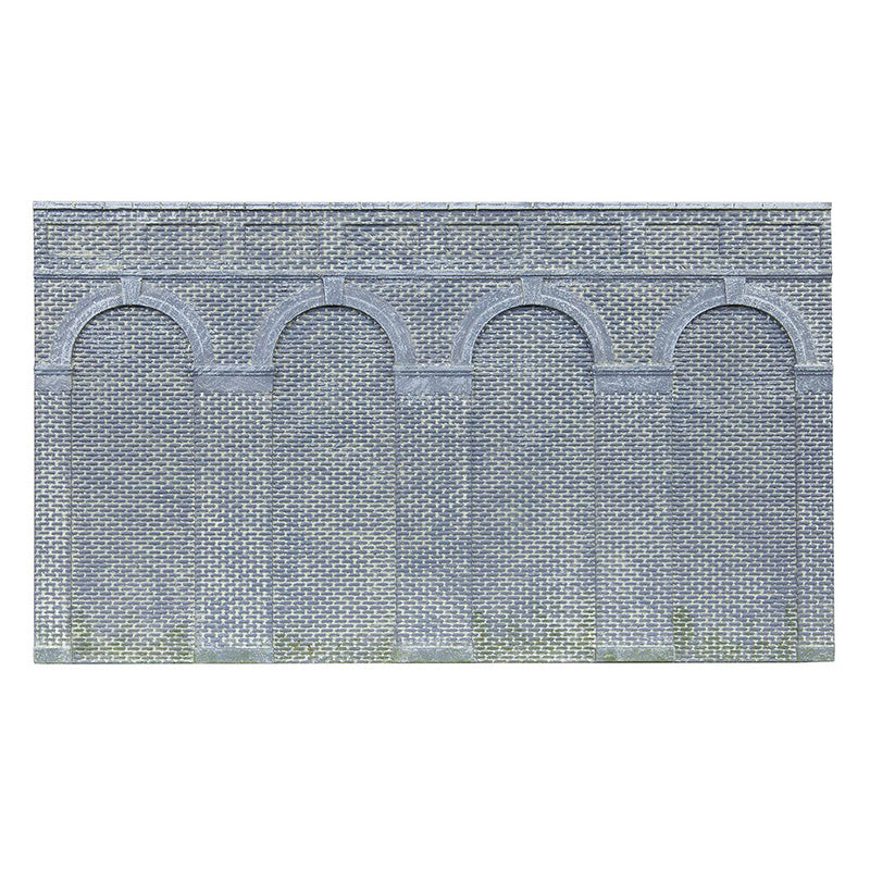 HORNBY HIGH LEVEL ARCHED RETAINING WALLS X 2 (ENGINEERS BLUE BRICK)