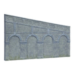 HORNBY HIGH STEPPED ARCHED RETAINING WALLS X 2 (ENGINEERS BLUE BRICK)