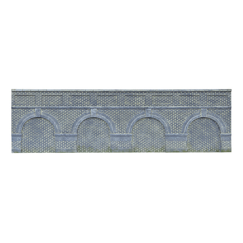 HORNBY LOW LEVEL ARCHED RETAINING WALLS X2 (ENGINEERS BLUE BRICK)