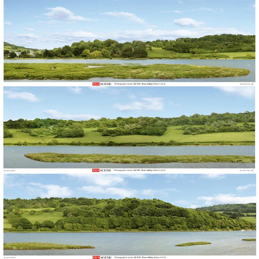 PECO RIVER VALLEY SCENIC BACKGROUND - 3 SHEETS